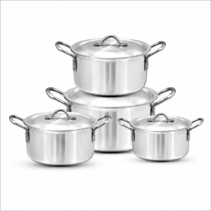 8 Pieces metal finish casserole set
